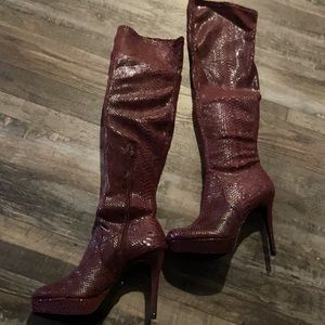 Thalia Sodi Clarissa over the knee boots (color wine) New never worn